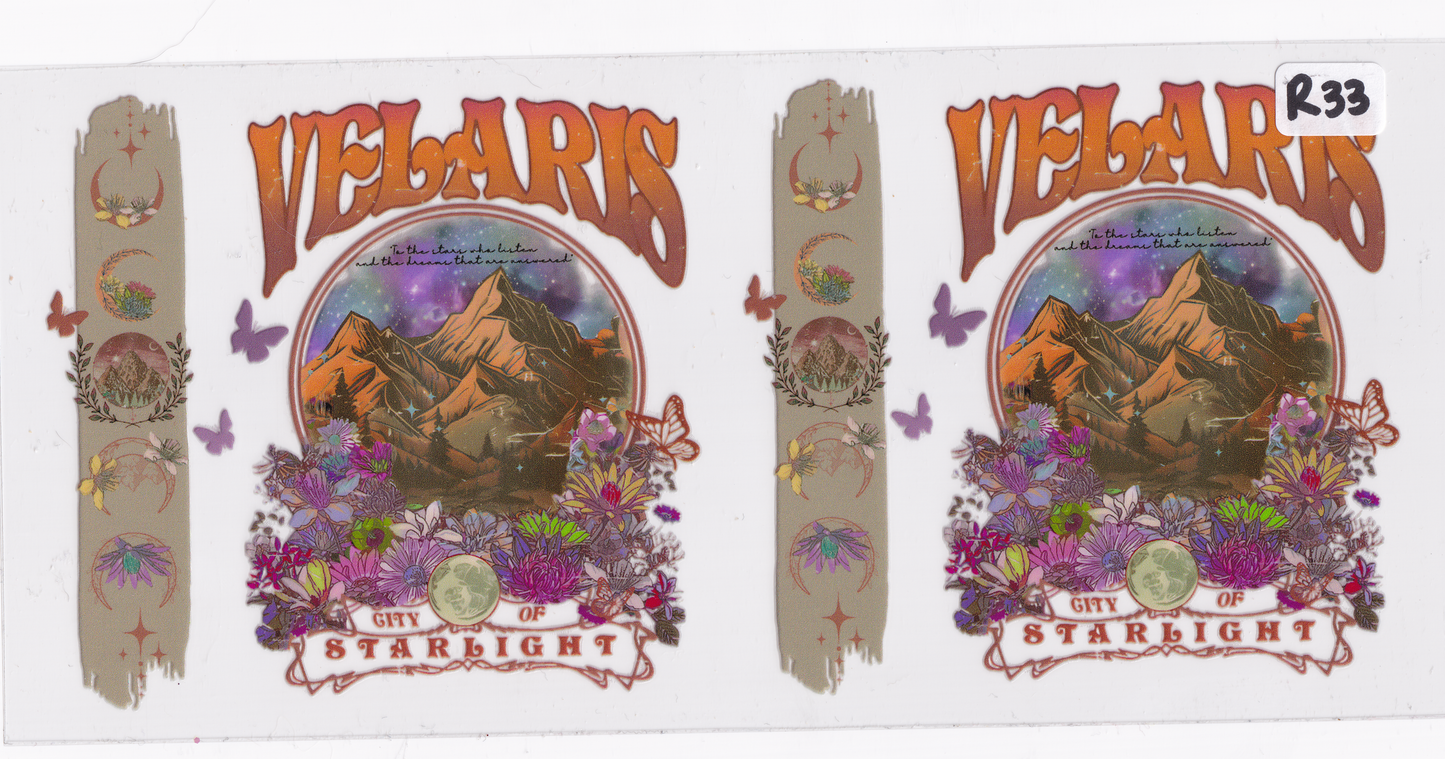 R33 Velaris Flowers Mountains UVDTF Wrap