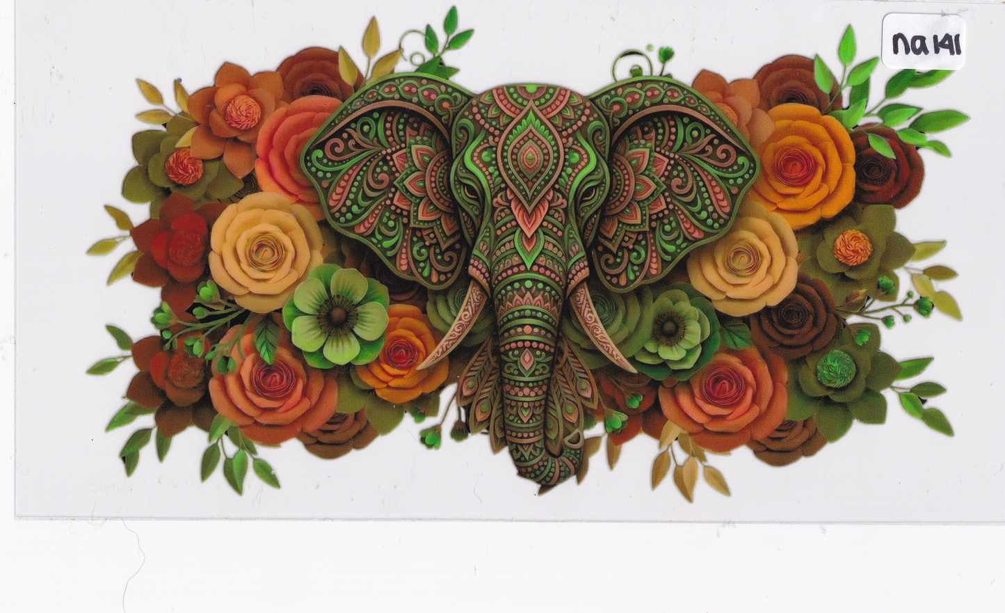 NA141 Flowers Elephant UVDTF Wrap