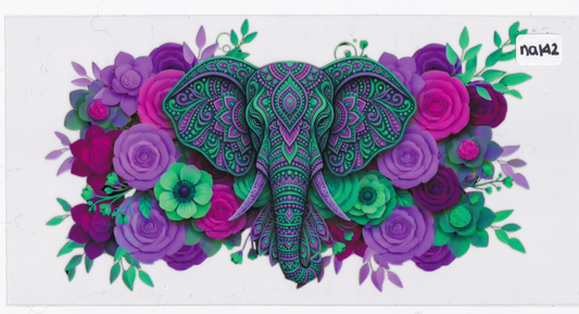 NA142 Elephant Flowers UVDTF Wrap