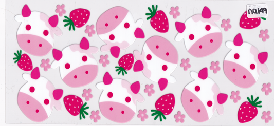 NA149 Strawberries Cows UVDTF Wrap