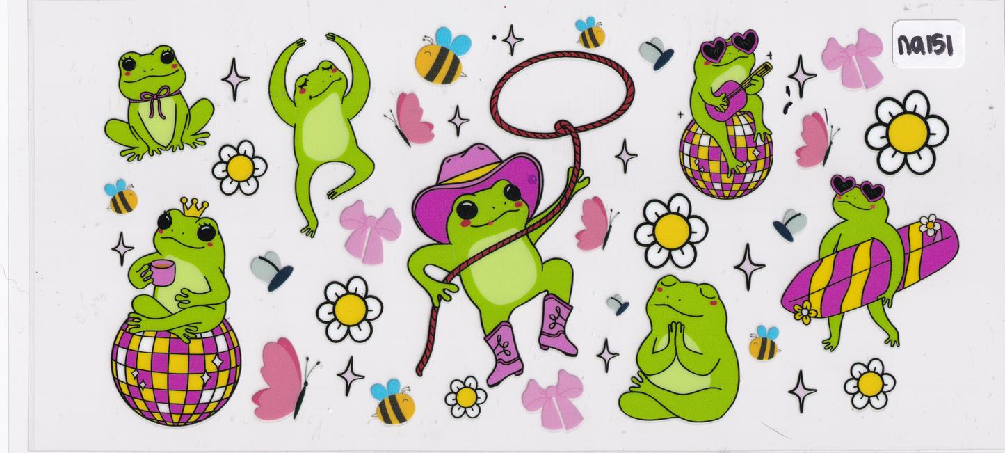 NA151 Frogs Funny UVDTF Wrap