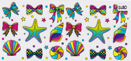 SL80 Starfish Shell Ribbons Rainbow UVDTF Wrap