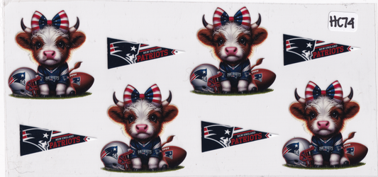 HC74 Highland Cow Sports Football UVDTF Wrap