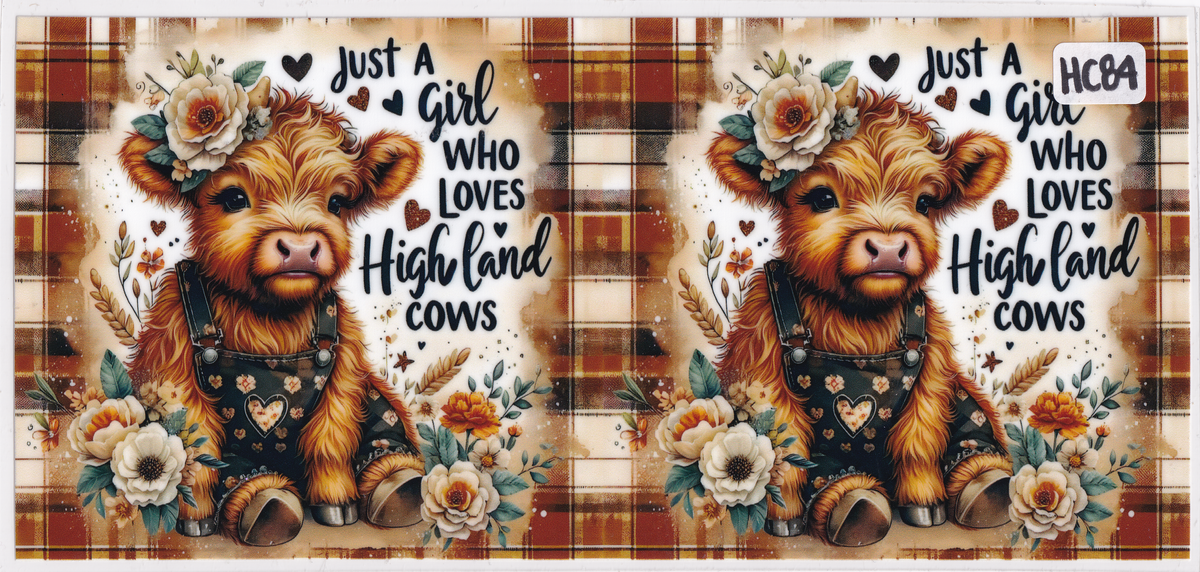 HC84 Highland Cow UVDTF Wrap