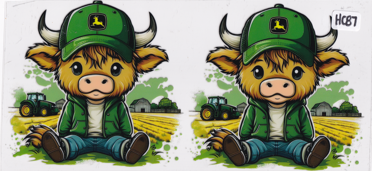 HC87 Highland Cow John Tractors UVDTF Wrap
