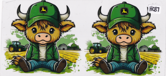 HC87 Highland Cow John Tractors UVDTF Wrap