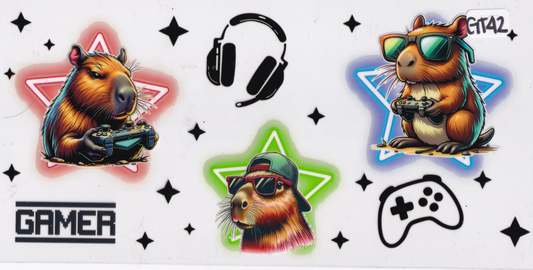 GT42 Capybara Gamer UVDTF Wrap
