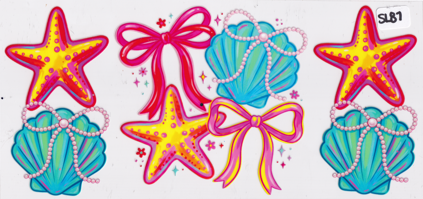 SL87 Starfish Shell Ribbon UVDTF Wrap