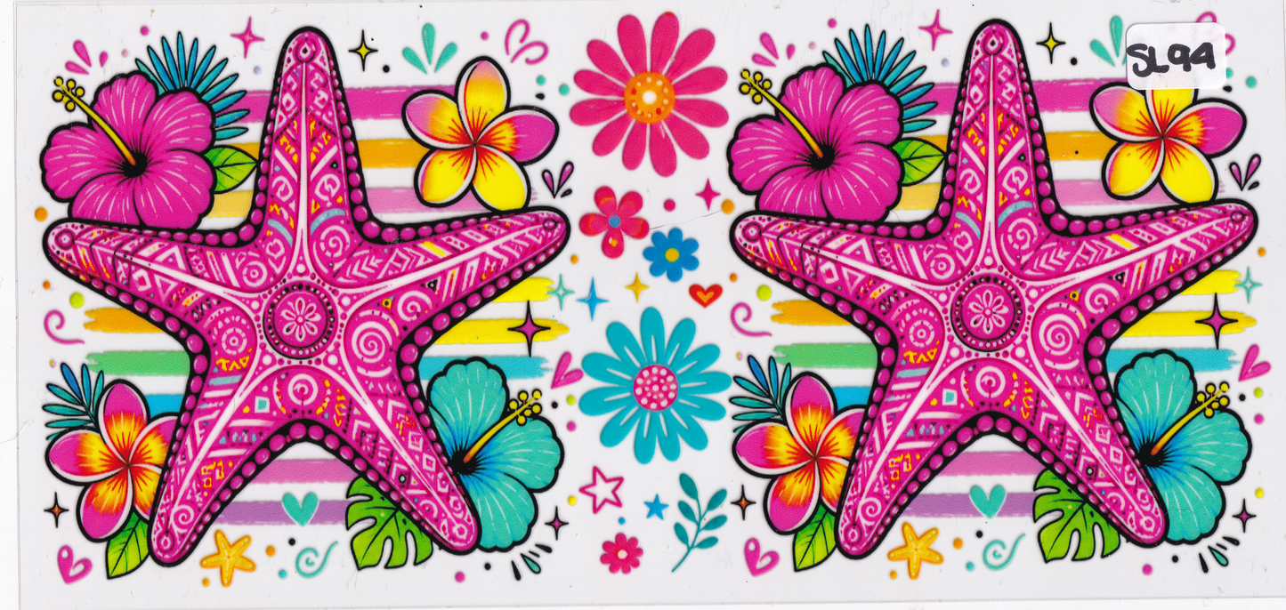 SL94 Starfish Flowers UVDTF Wrap