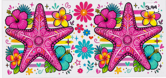 SL94 Starfish Flowers UVDTF Wrap