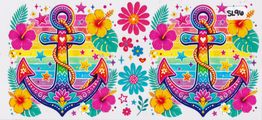 SL96 Anchor Flowers UVDTF Wrap