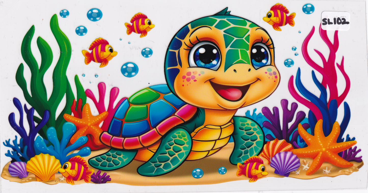 SL102 Kids Sea Turtle Fish UVDTF Wrap