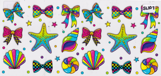 SL107 Ribbon Starfish Rainbow UVDTF Wrap