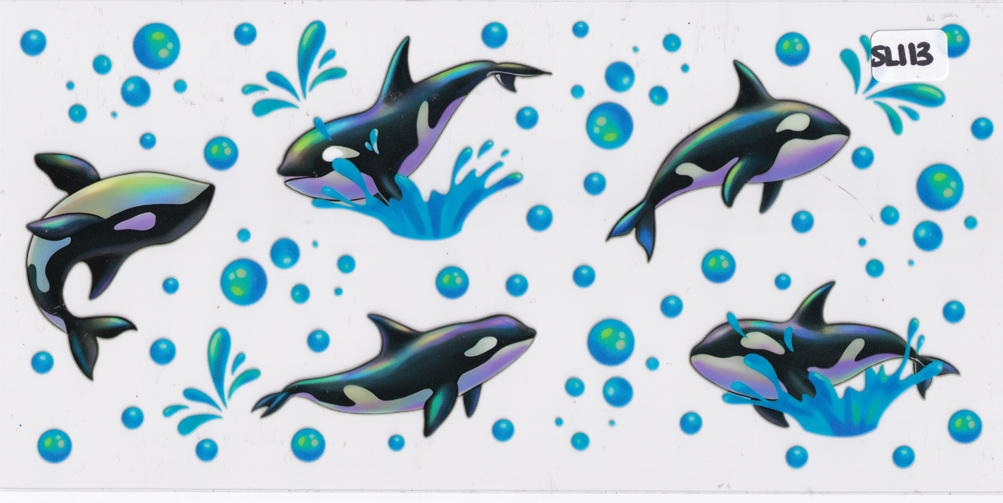 SL113 Dolphin Water UVDTF Wrap