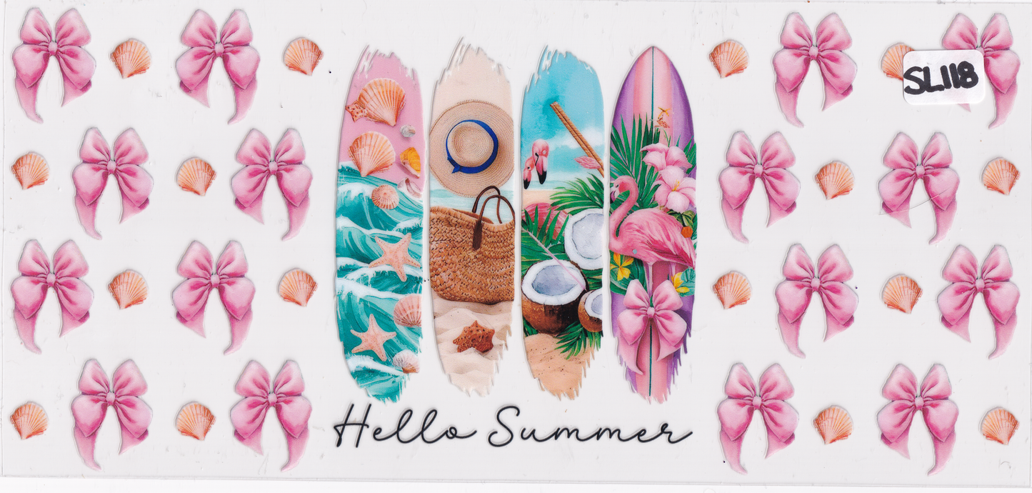 SL118 Beach Ocean Shells Ribbon UVDTF Wrap