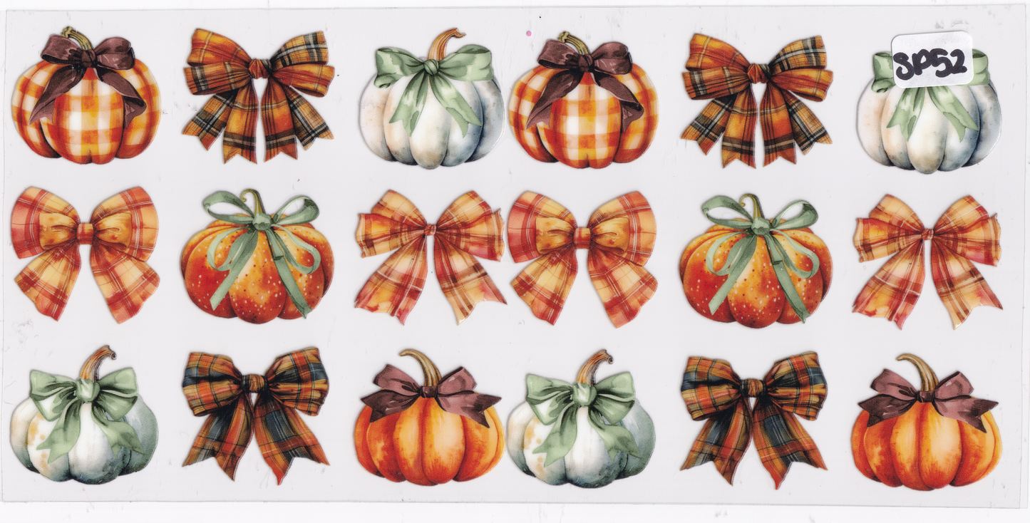 SP52 Halloween Pumpkin Ribbons UVDTF Wrap