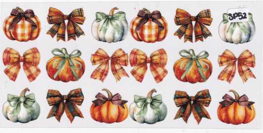 SP52 Halloween Pumpkin Ribbons UVDTF Wrap