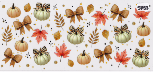 SP53 Halloween Fall Pumpkins Ribbon UVDTF Wrap