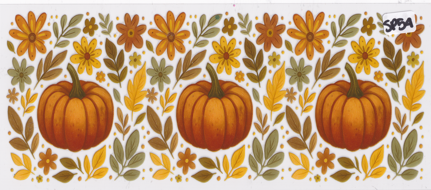 SP54 Pumpkins Flowers Halloween UVDTF Wrap