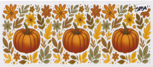 SP54 Pumpkins Flowers Halloween UVDTF Wrap