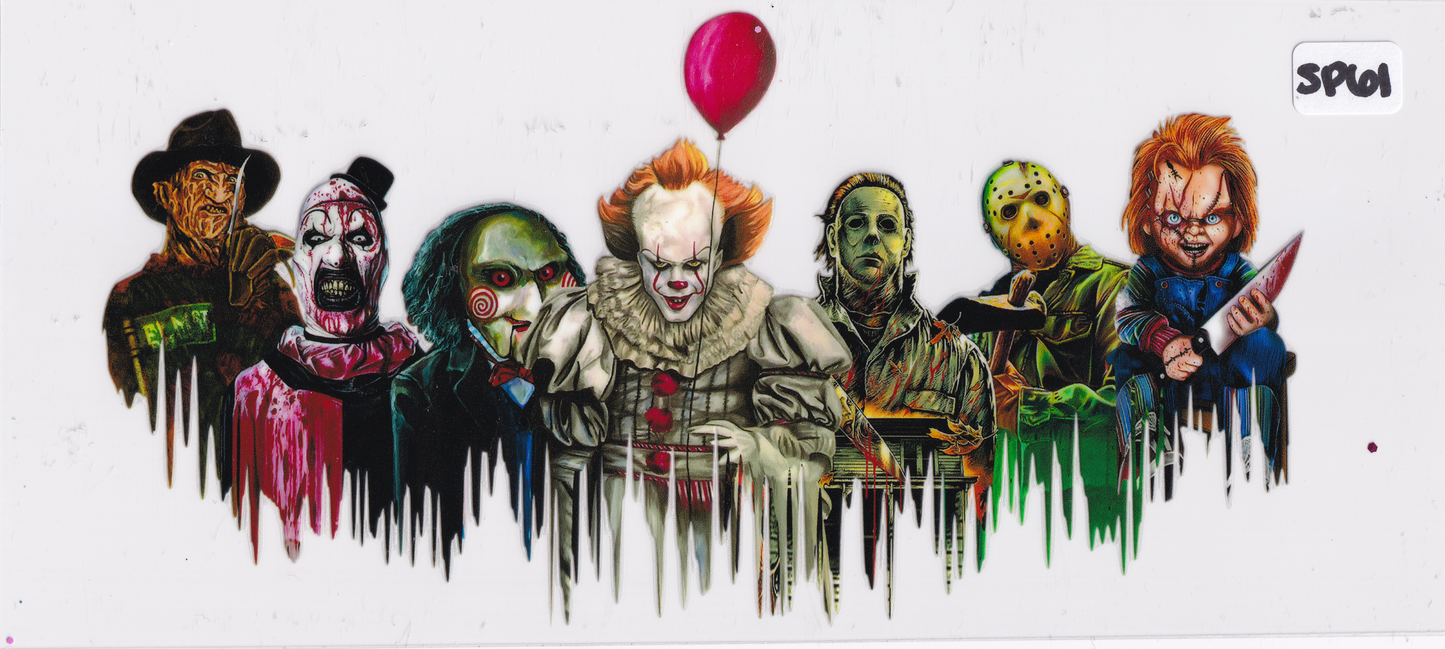 SP61 Halloween Scary Characters Movies UVDTF Wrap