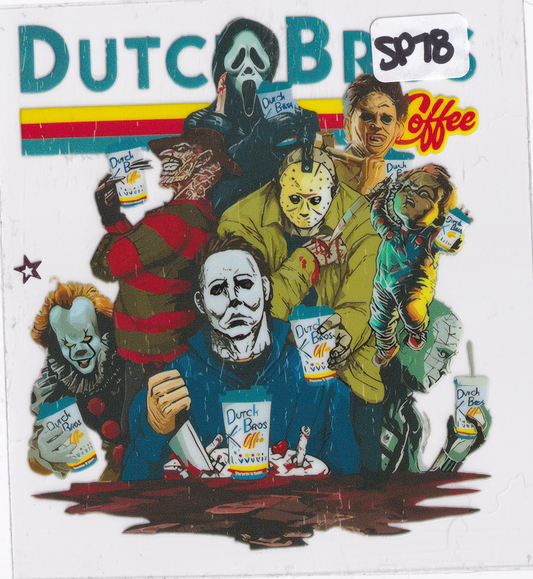 SP78 Halloween Coffee Movie Characters UVDTF Wrap