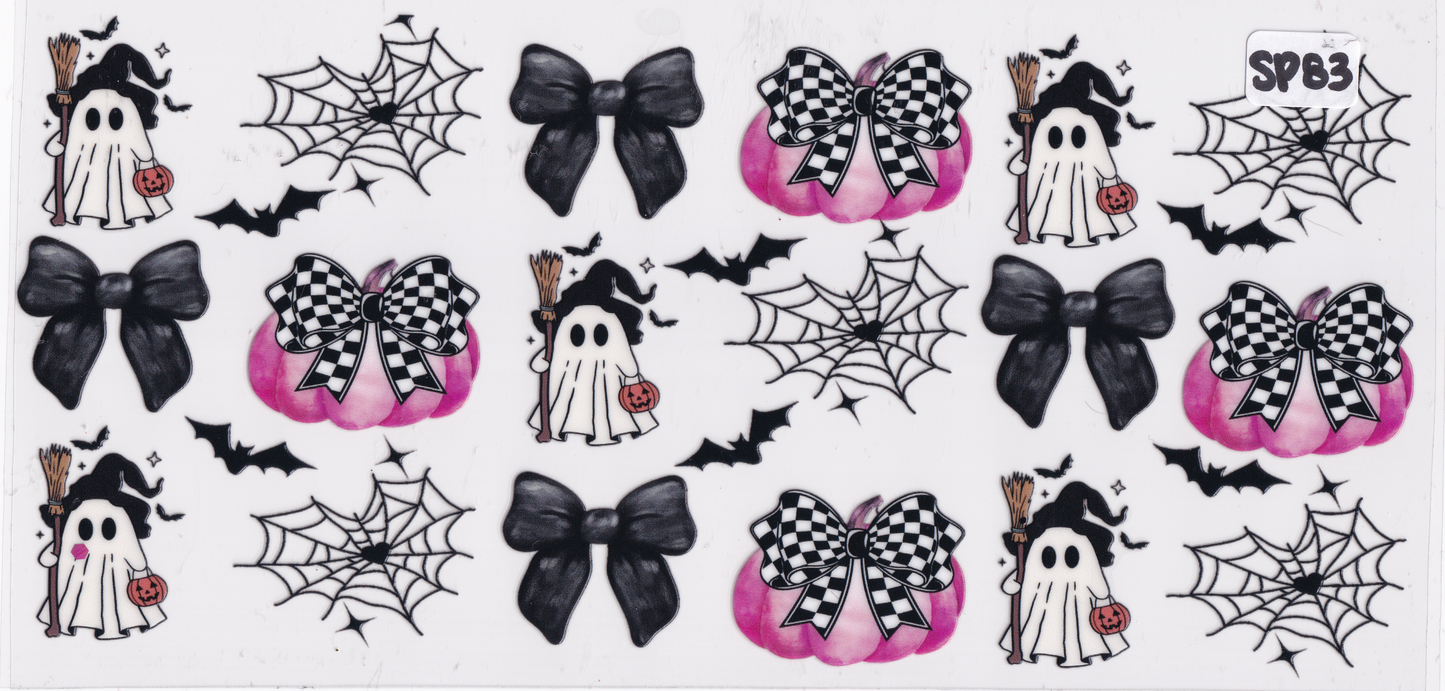 SP83 Halloween Ghost Ribbon Webs UVDTF Wrap