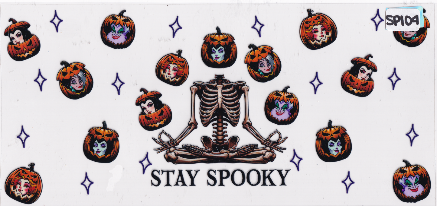 SP104 Halloween Skeleton Pumpkin Spooky UVDTF Wrap