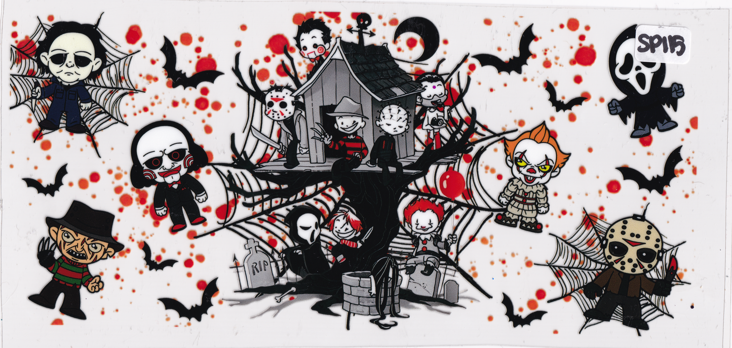 SP115 Halloween Movie Characters UVDTF Wrap
