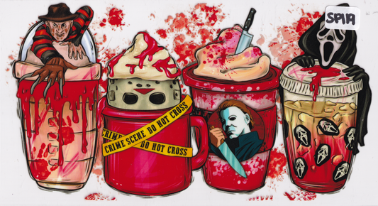 SP119 Halloween Movie Character Drinks UVDTF Wrap
