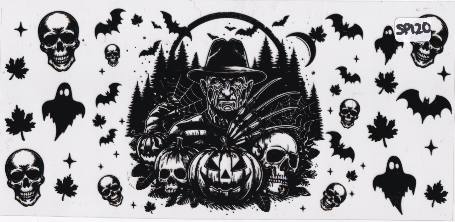 SP120 Halloween Movie Character Pumpkin UVDTF Wrap