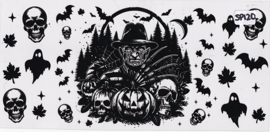 SP120 Halloween Movie Character Pumpkin UVDTF Wrap