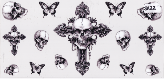 SK22 Skulls Butterfly UVDTF Wrap