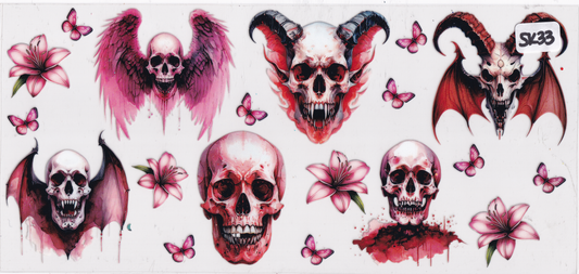 SK33 Skulls Demon UVDTF Wrap