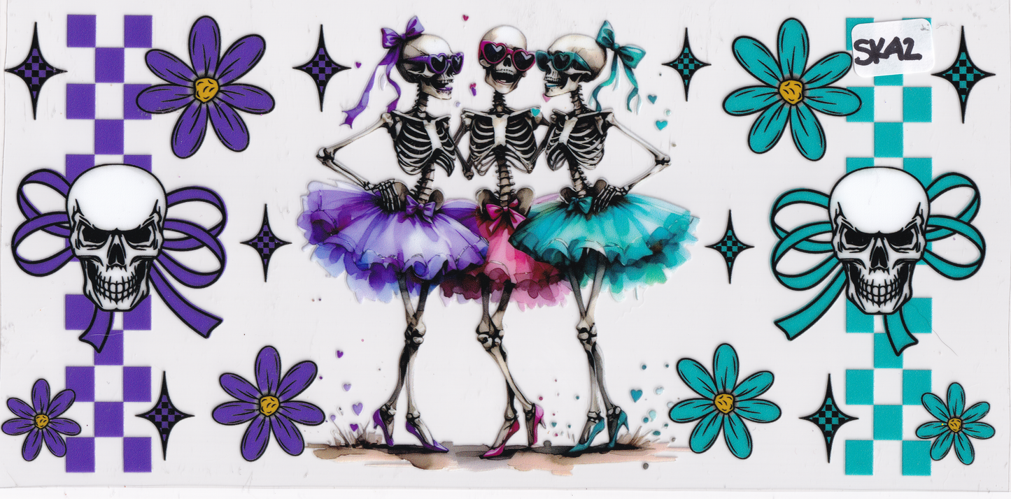 SK42 Skeleton Skulls UVDTF Wrap