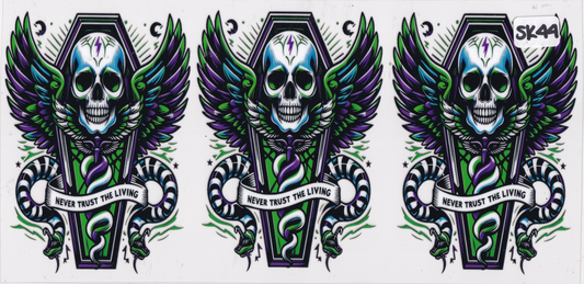 SK44 Skulls Snakes Wings UVDTF Wrap