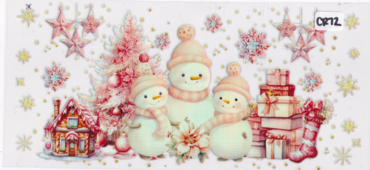 CR72 Holographic Christmas Snowman UVDTF Wrap