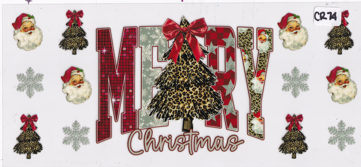 CR74 Merry Christmas UVDTF Wrap