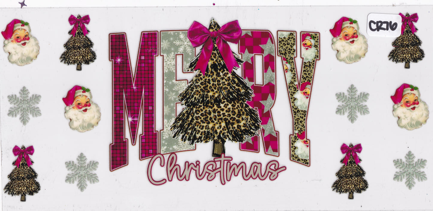 CR76 Merry Christmas UVDTF Wrap