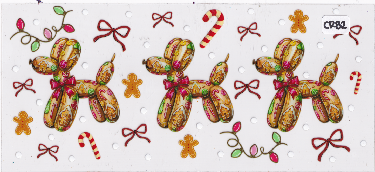 CR82 Christmas Balloon Animals UVDTF Wrap
