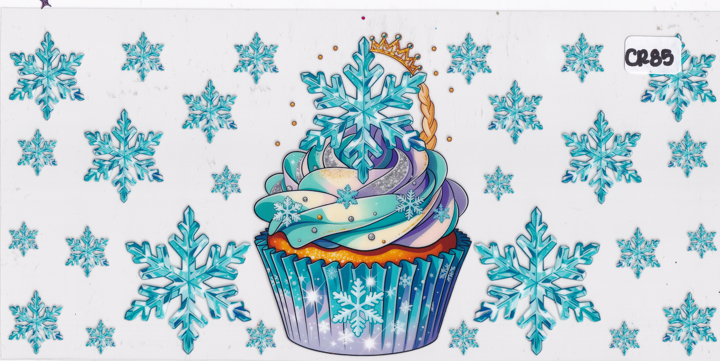 CR85 Snowflake Cupcake UVDTF Wrap