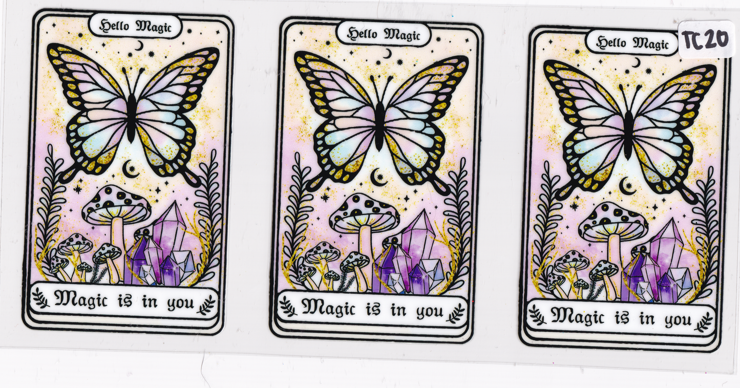 TC20 Butterfly Tarot Cards UVDTF Wrap