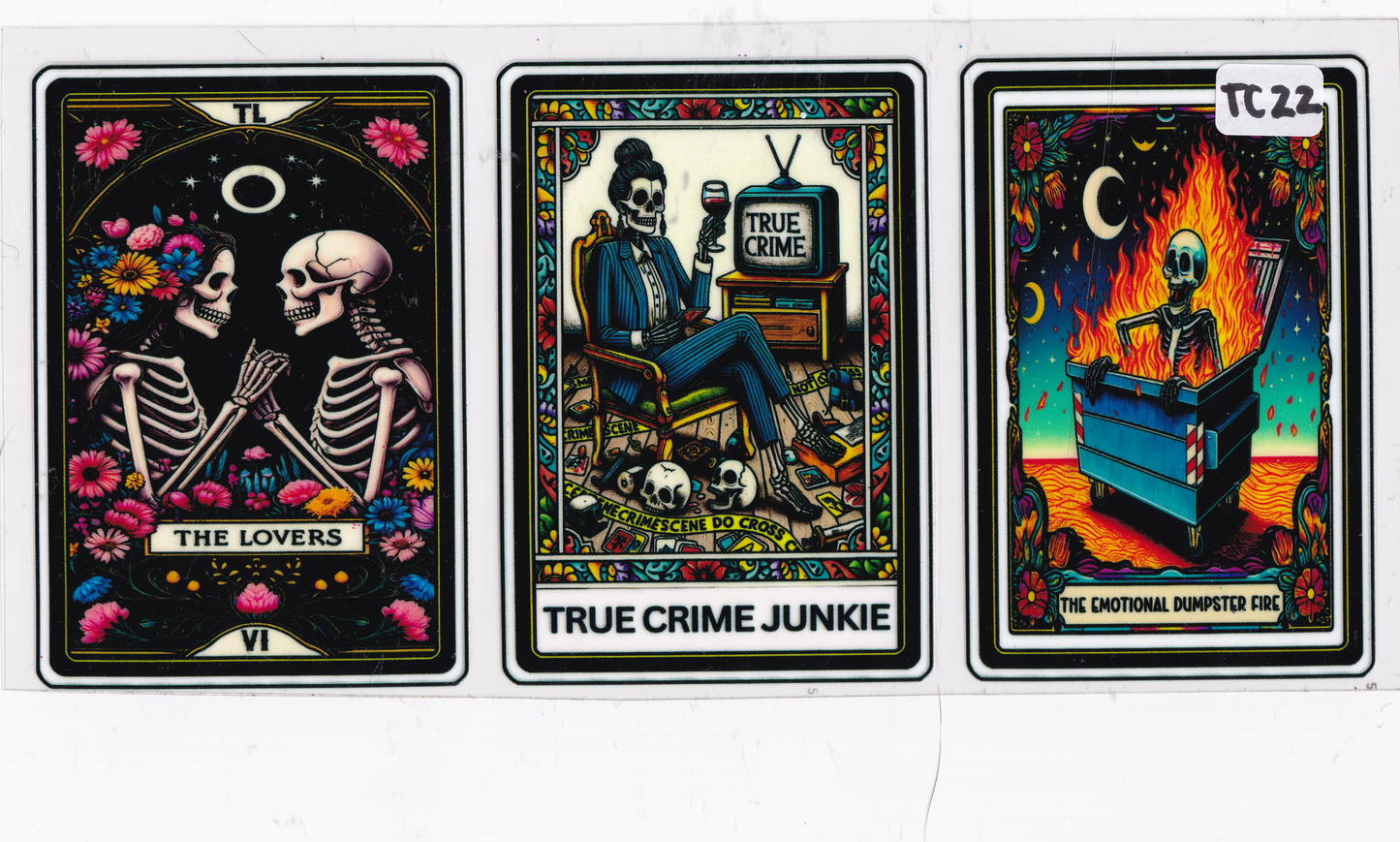 TC22 True Crime Tarot Cards UVDTF Wrap