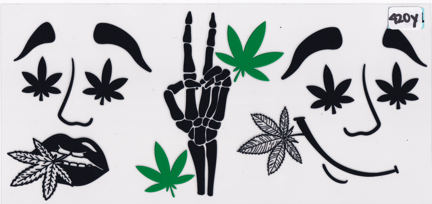 420Y Adult Skeleton Smoking UVDTF Wrap