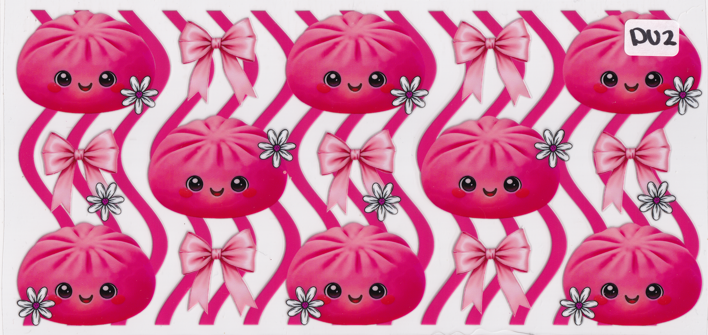 DU2 Fidget Squishy Glitter Dumplings Ribbons UVDTF Wrap