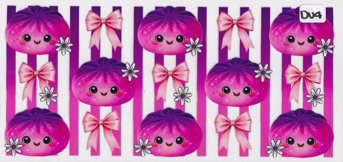 DU4 Fidget Squishy Glitter Dumplings Ribbons UVDTF Wrap