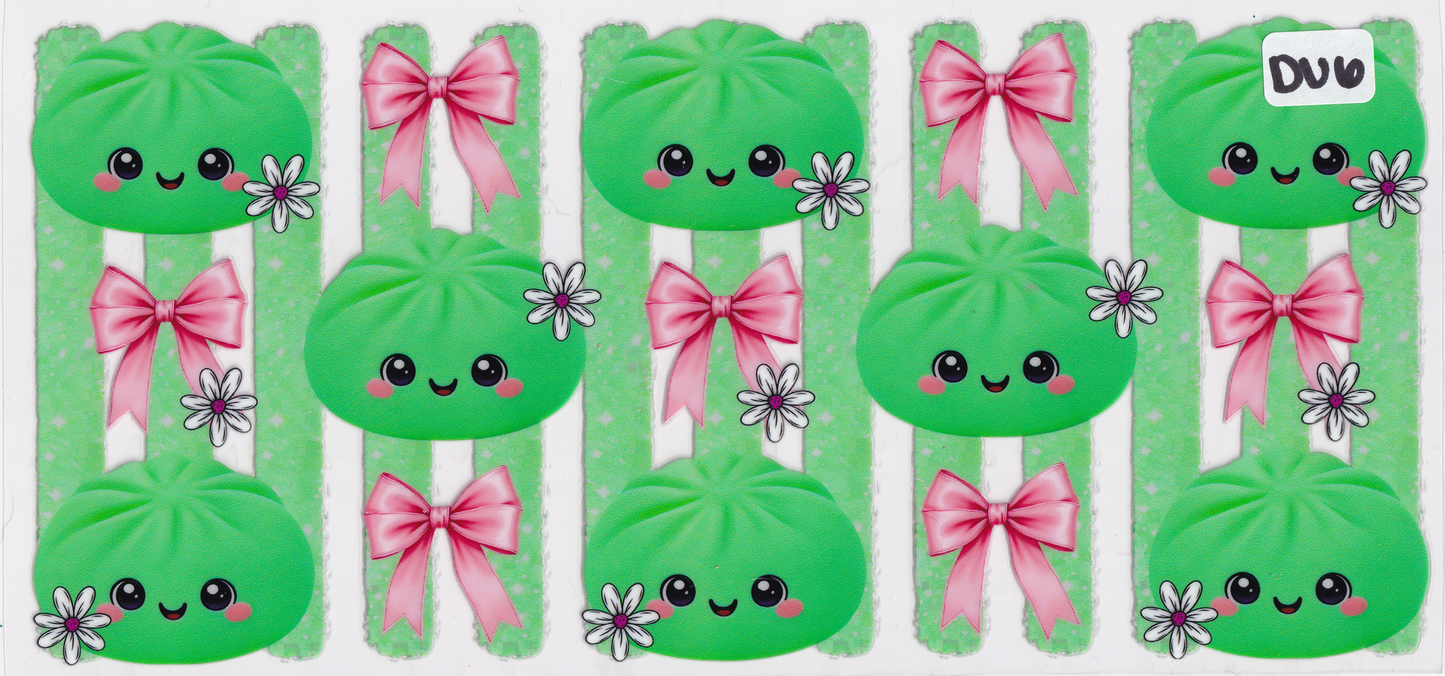 DU6 Fidget Squishy Glitter Dumplings Ribbons UVDTF Wrap