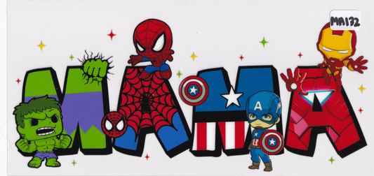MA132 Mama Mom Kids Movie Characters Superheros UVDTF Wrap