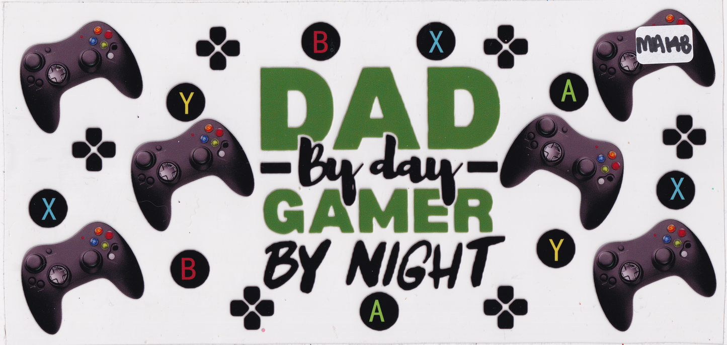MA148 Gamer Dad Controller UVDTF Wrap