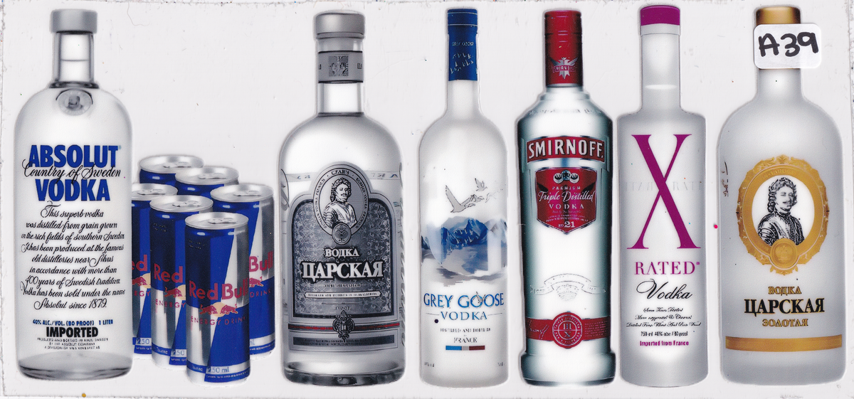 A39 Adult Alcohol Energy Drinks UVDTF Wrap